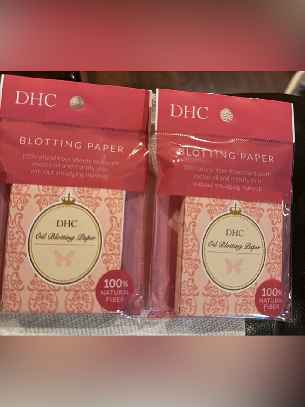 2~Packs DHC On-the-go Facial Blotting Paper 100% Natural Fiber Sheets  2 X 100